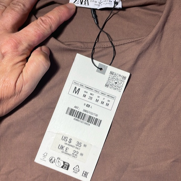 Zara size medium women’s brown fitted dress - Picture 3 of 4